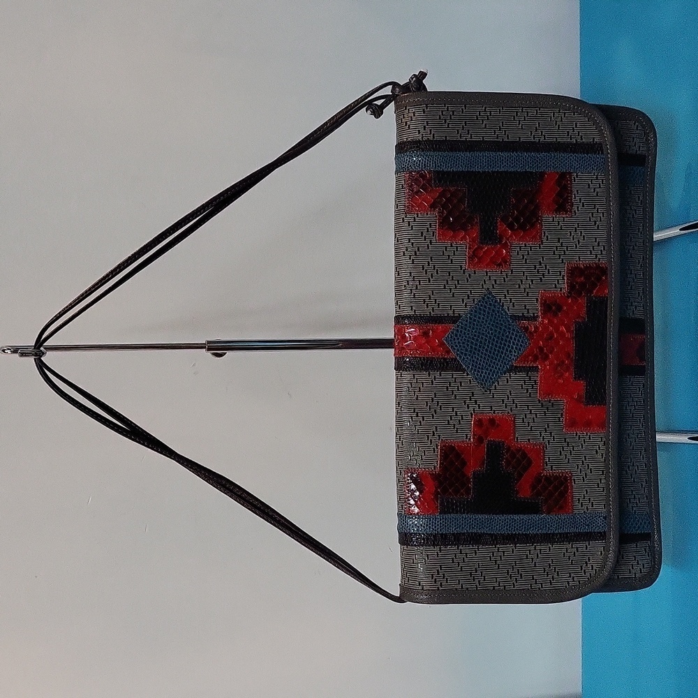 Carlos Falchi Leather & Exotic Skins Clutch Purse